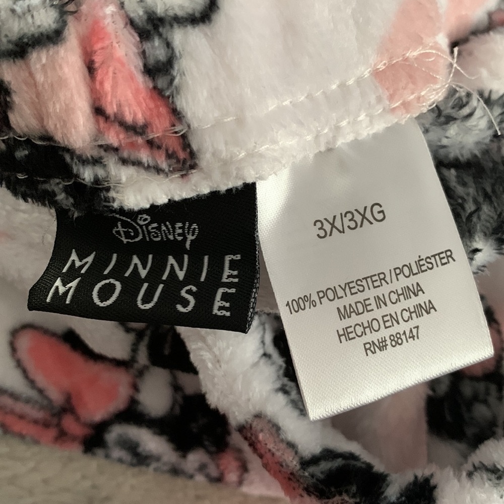 3X Disney Minnie Mouse Plush pajama pants - Picture 3 of 3